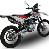 Exhaust compatible with Beta RR 125 Enduro Lc 4t 2010-2018, Deeptone Inox, Slip-on exhaust including removable db killer and link pipe, EPA-compliant 