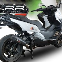 Exhaust compatible with Bmw C650 Sport 2016-2020, GP Evo4 Black Titanium, Slip-on exhaust including removable db killer and link pipe 