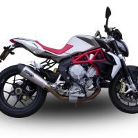 Exhaust compatible with Mv Agusta Brutale 800 Dragster 2013-2016, Gpe Ann. titanium, Slip-on exhaust including removable db killer and link pipe 