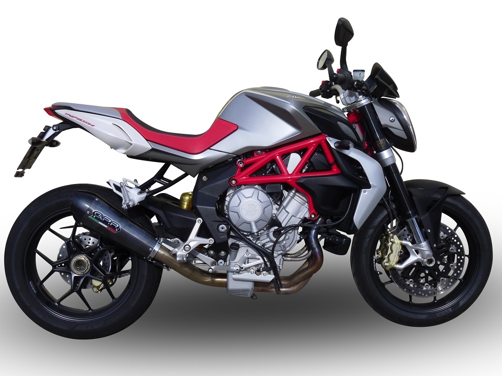 GPR exhaust compatible with Mv Agusta Brutale 800 Dragster 2013-2016, New Grand Prix Evo Poppy, Slip-on exhaust including removable db killer, link pipe and catalyst,  EPA-compliant 