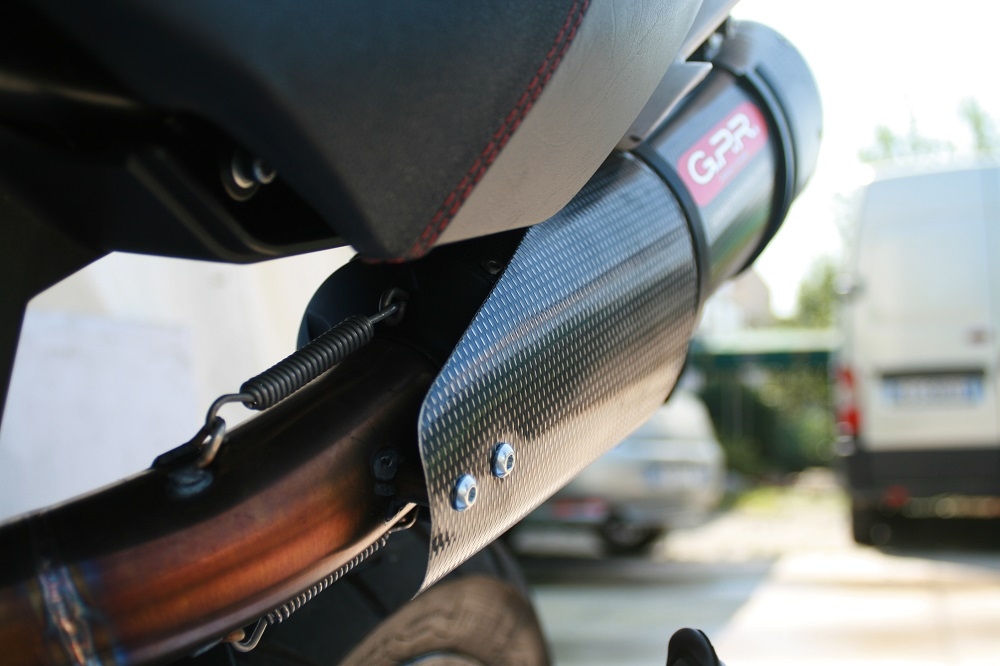 Exhaust compatible with Moto Morini Gran passo 1200 2008-2011, Gpe Ann. Poppy, Slip-on exhaust including removable db killer and link pipe 
