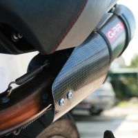 Exhaust compatible with Moto Morini Gran passo 1200 2008-2011, Gpe Ann. Poppy, Slip-on exhaust including removable db killer and link pipe 