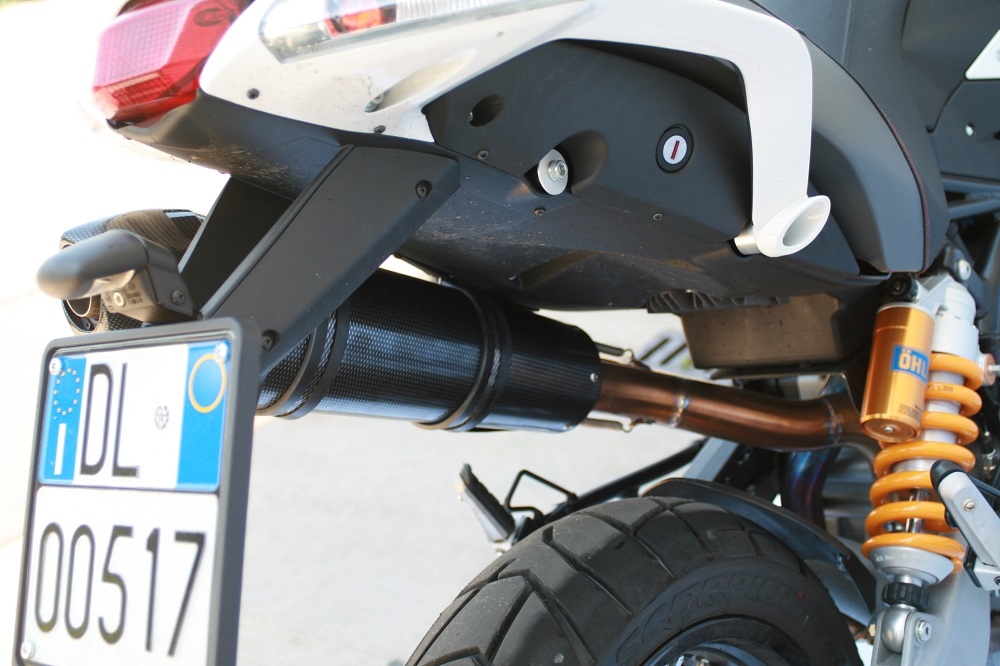 Exhaust compatible with Moto Morini Gran passo 1200 2008-2011, Gpe Ann. Poppy, Slip-on exhaust including removable db killer and link pipe 