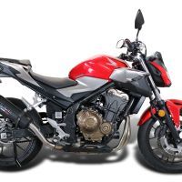Exhaust compatible with Honda CB500F 2021-2025, GP Evo4 Black Titanium, Slip-on exhaust including removable db killer and link pipe 