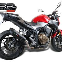 Exhaust compatible with Honda CB500F 2021-2025, GP Evo4 Black Titanium, Slip-on exhaust including removable db killer and link pipe 