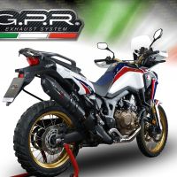 Exhaust compatible with Honda CRF1000L Africa Twin 2015-2017, Gpe Ann. Black titanium, Slip-on exhaust including removable db killer and link pipe 