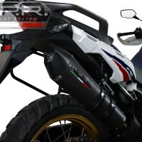Exhaust compatible with Honda CRF1000L Africa Twin 2015-2017, Gpe Ann. Black titanium, Slip-on exhaust including removable db killer and link pipe 