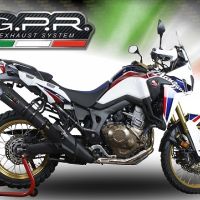Exhaust compatible with Honda CRF1000L Africa Twin 2018-2020, GP Evo4 Poppy, Slip-on exhaust including removable db killer and link pipe 