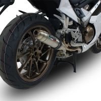 Exhaust compatible with Honda VFR800F 2014-2016, Deeptone Inox, Slip-on exhaust including removable db killer and link pipe 