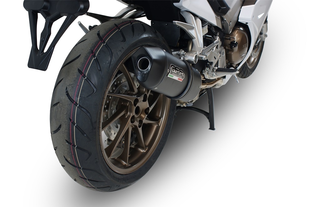 Exhaust compatible with Honda VFR800F 2014-2016, Furore Nero, Slip-on exhaust including removable db killer and link pipe 