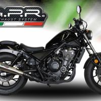 Exhaust compatible with Honda Rebel 300 2021-2023, Powercone Evo, Slip-on exhaust including removable db killer and link pipe, EPA-compliant 
