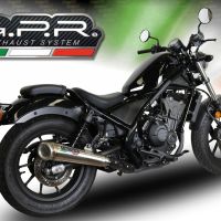 Exhaust compatible with Honda Rebel 300 2021-2023, Powercone Evo, Slip-on exhaust including removable db killer and link pipe, EPA-compliant 