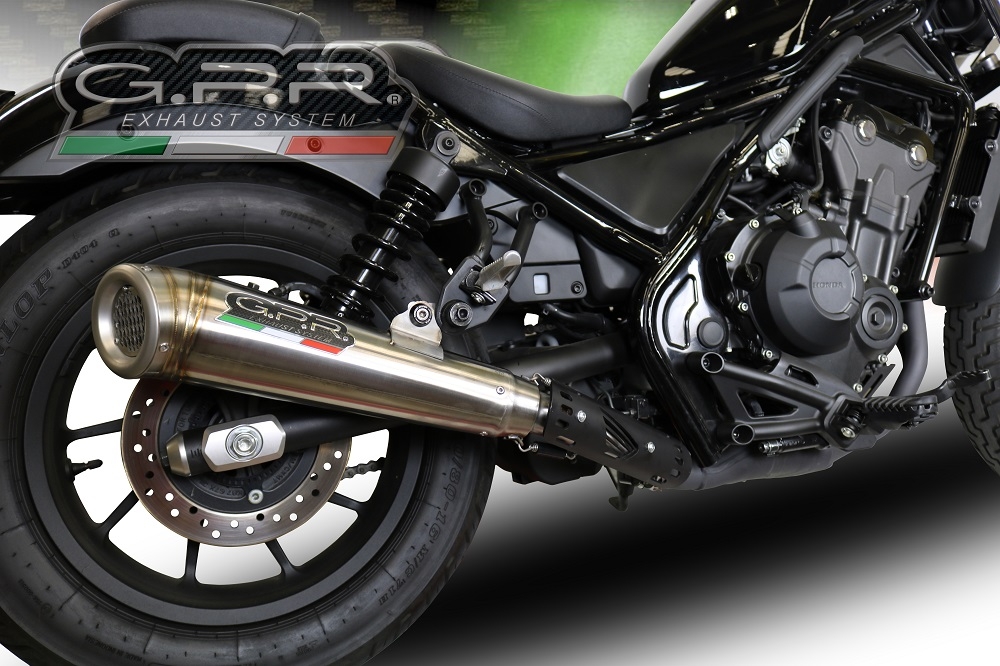 Exhaust compatible with Honda Rebel 300 2021-2023, Powercone Evo, Slip-on exhaust including removable db killer and link pipe, EPA-compliant 