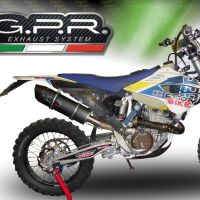 Exhaust compatible with Husqvarna FE350 2014-2016, Furore Poppy, Slip-on exhaust including removable db killer and link pipe, EPA-compliant 