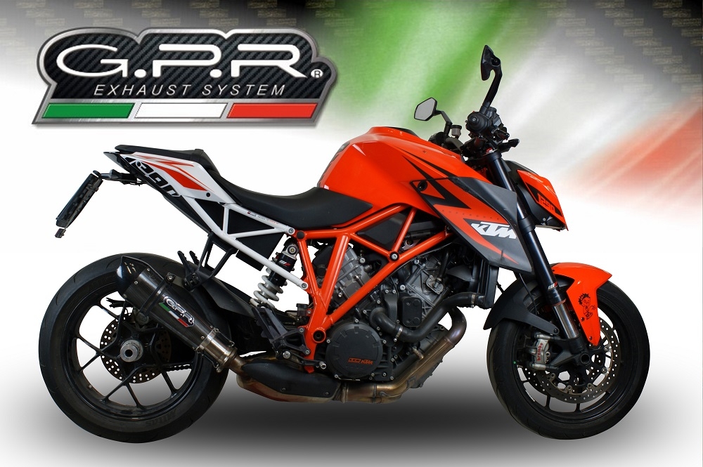 Exhaust compatible with Ktm 1290 Super Duke R 2017-2019, GP Evo4 Poppy, Slip-on exhaust including removable db killer and link pipe 