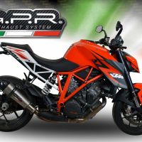 Exhaust compatible with Ktm 1290 Super Duke R 2014-2016, Gpe Ann. titanium, Slip-on exhaust including removable db killer and link pipe 