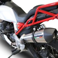 Exhaust compatible with Moto Guzzi V85TT 2021-2024, GP Evo4 Titanium, Slip-on exhaust including removable db killer and link pipe 