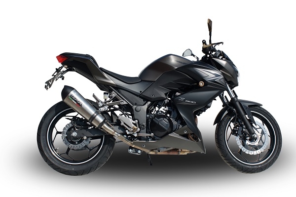 Exhaust compatible with Kawasaki Z300 2014-2017, Gpe Ann. titanium, Slip-on exhaust including removable db killer and link pipe 