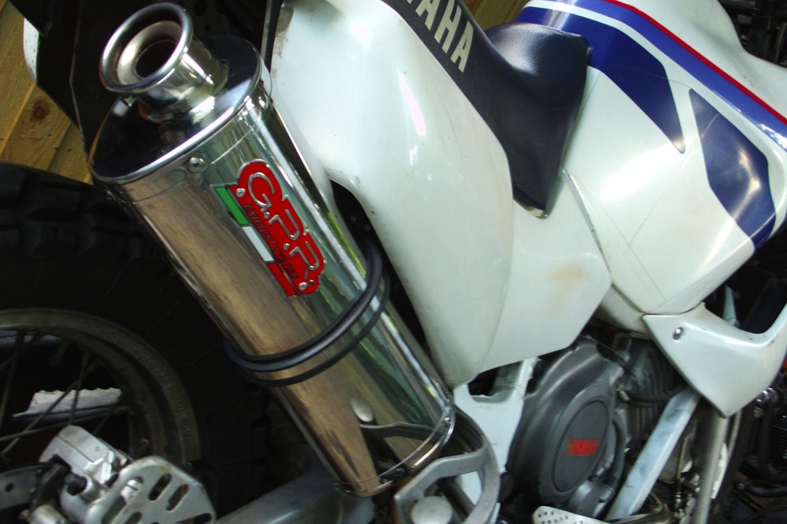 Exhaust compatible with Yamaha Xtz 750 Supertenere 1989-1997, Trioval, Slip-on exhaust including removable db killer and link pipe 