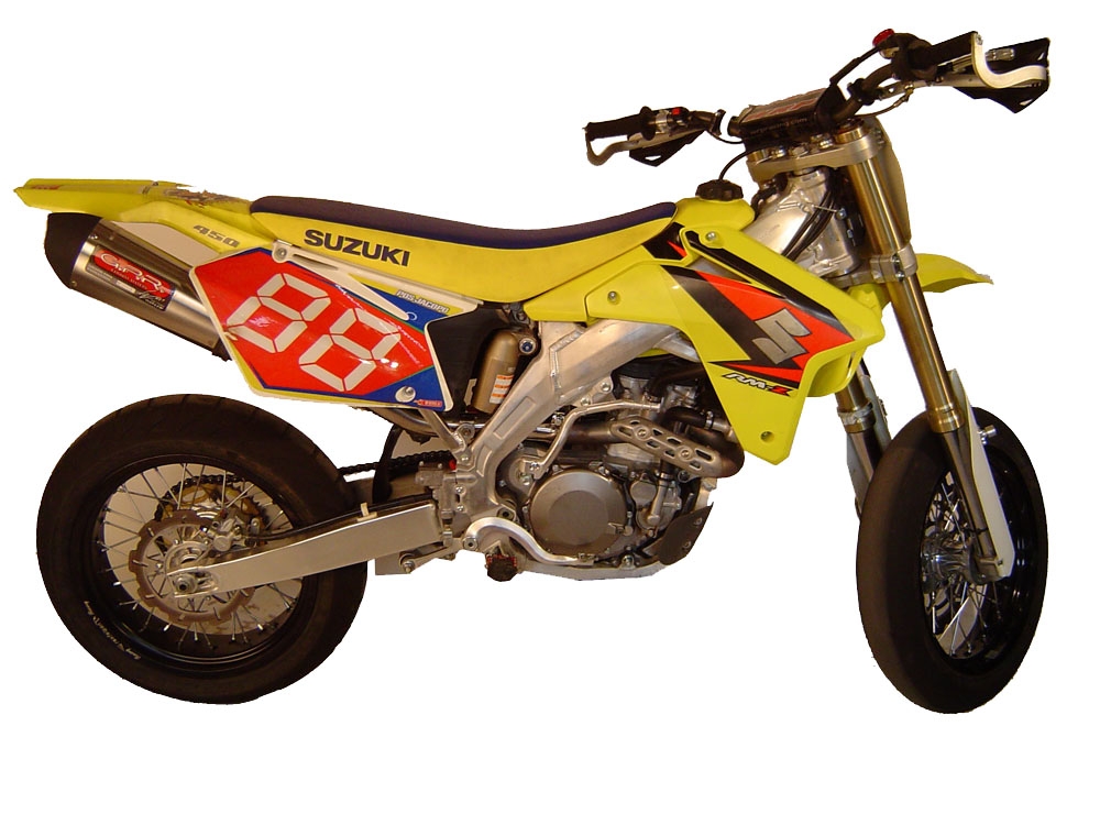 Exhaust compatible with Suzuki RMZ450 2008-2017, Gpe Ann. titanium, Slip-on exhaust including removable db killer and link pipe 