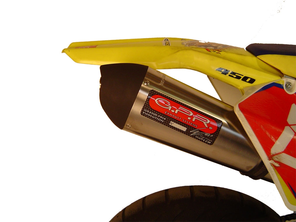 Exhaust compatible with Suzuki RMZ450 2008-2017, Gpe Ann. titanium, Slip-on exhaust including removable db killer and link pipe 