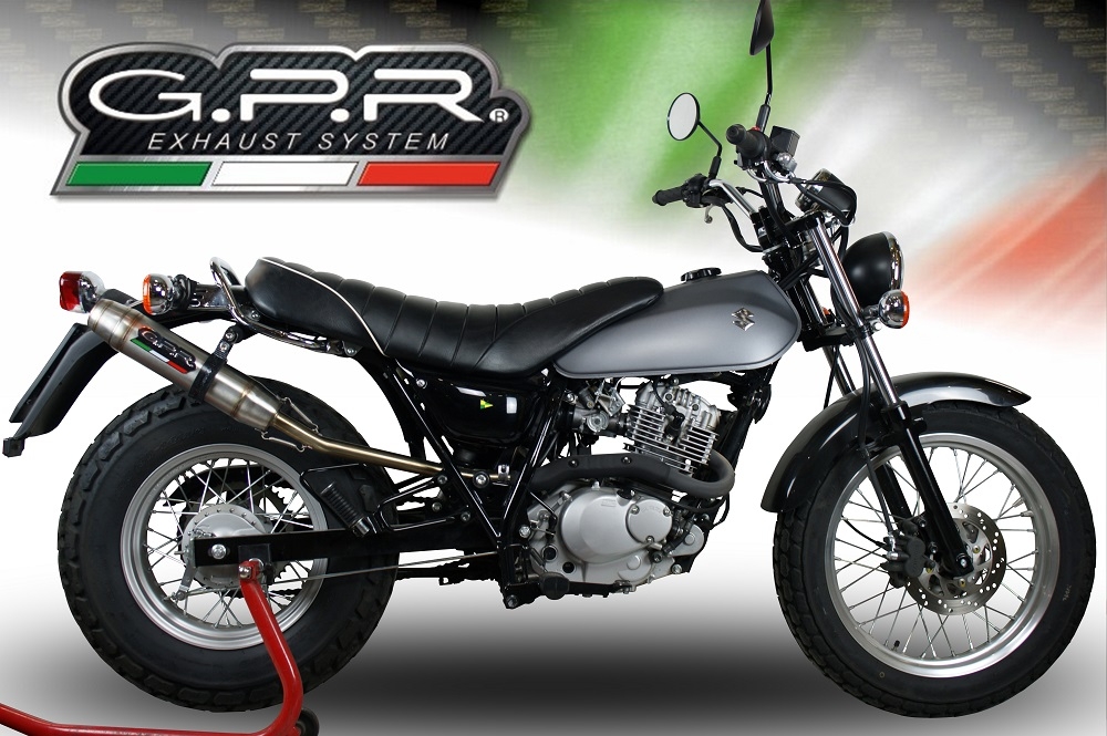 Exhaust compatible with Suzuki Rv 200 Van Van 2016-2017, Deeptone Inox, Slip-on exhaust including removable db killer and link pipe 
