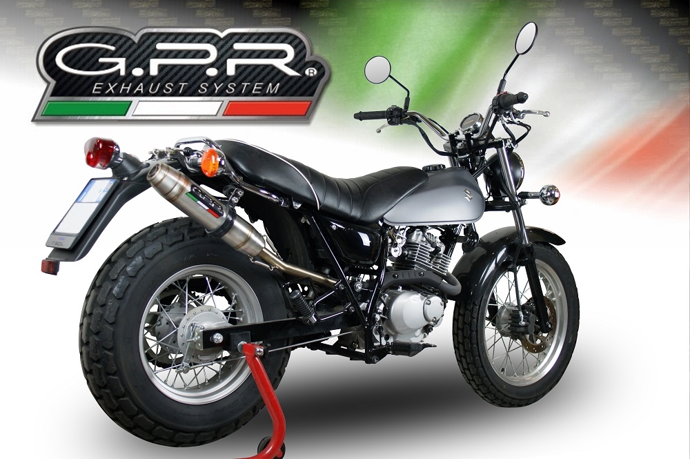 Exhaust compatible with Suzuki Rv 200 Van Van 2016-2017, Deeptone Inox, Slip-on exhaust including removable db killer and link pipe 