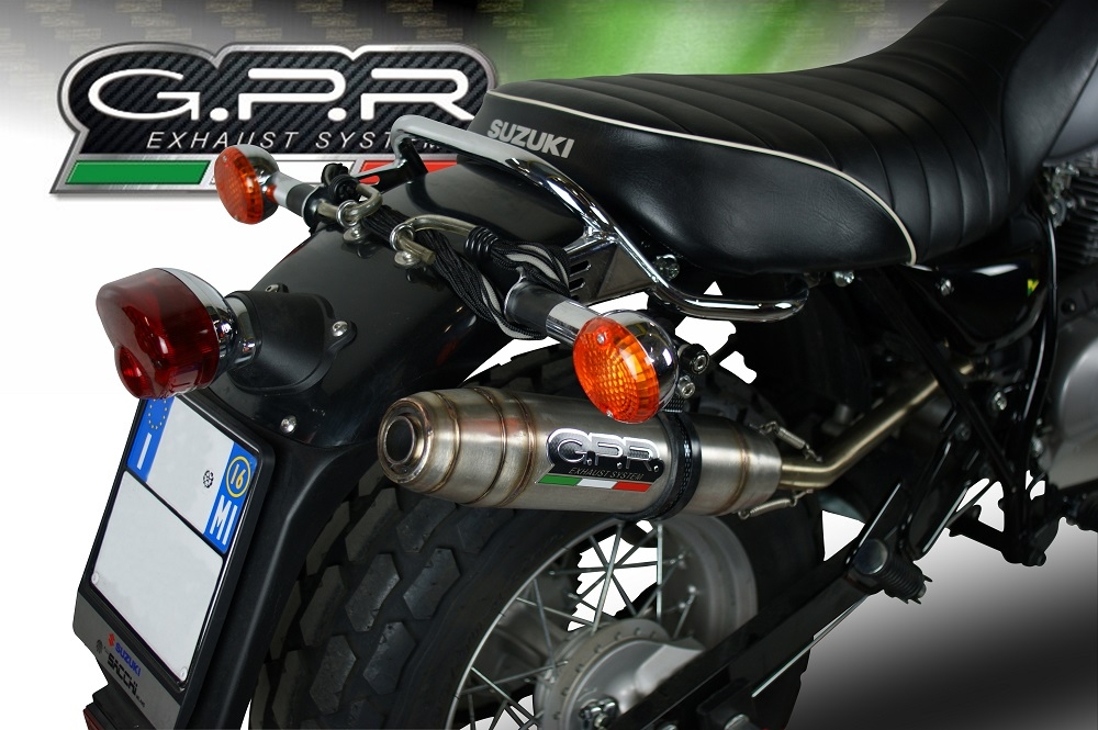 Exhaust compatible with Suzuki Rv 200 Van Van 2016-2017, Deeptone Inox, Slip-on exhaust including removable db killer and link pipe 