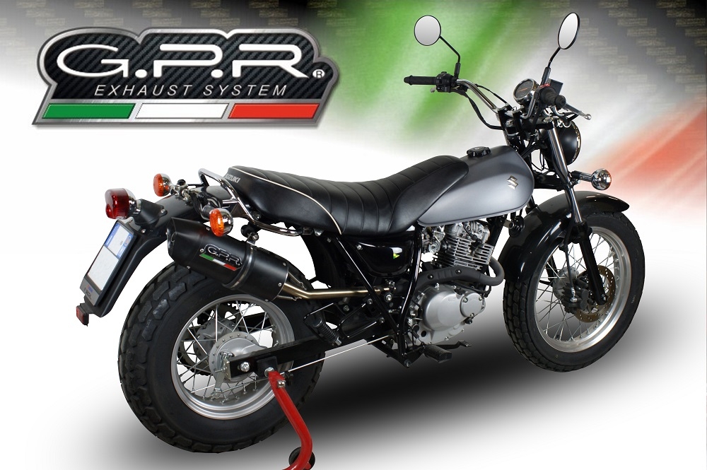 Exhaust compatible with Suzuki Rv 200 Van Van 2016-2017, Furore Nero, Slip-on exhaust including removable db killer and link pipe 