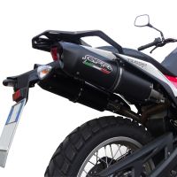 Exhaust compatible with Husqvarna TERRA - STRADA TR 650 2013-2015, Furore Nero, Dual slip-on including removable db killers and link pipes 