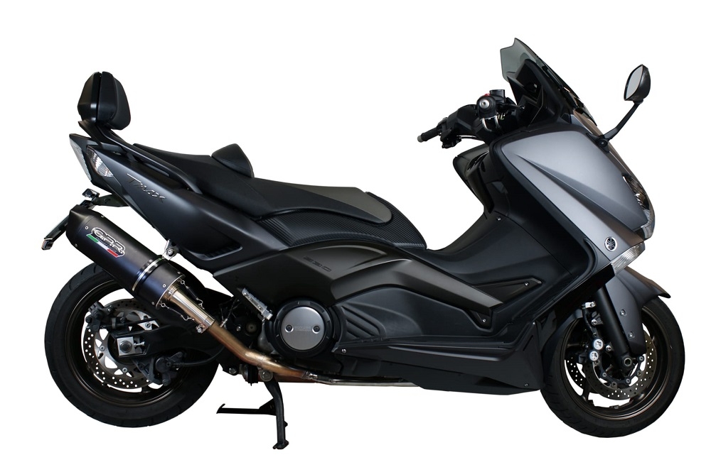 GPR exhaust compatible with  Yamaha T-Max 500 2001-2011, Furore Nero, Full system exhaust, including removable db killer 