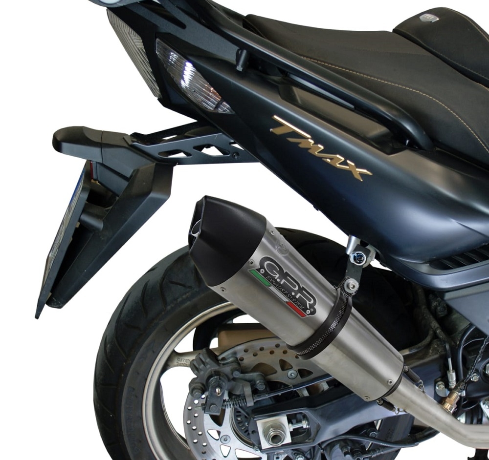 Exhaust compatible with Yamaha T-Max 500 2001-2011, Gpe Ann. titanium, Full system exhaust, including removable db killer 