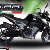 Exhaust compatible with Ktm 790 Duke 2021-2024, Furore Evo4 Nero, Slip-on exhaust including removable db killer and link pipe, EPA-compliant 