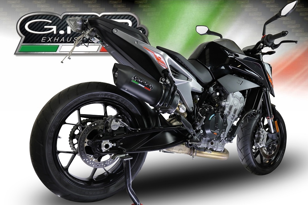 Exhaust compatible with Ktm 790 Duke 2021-2024, Furore Evo4 Nero, Slip-on exhaust including removable db killer and link pipe, EPA-compliant 