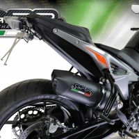 Exhaust compatible with Ktm 790 Duke 2021-2024, Furore Evo4 Nero, Slip-on exhaust including removable db killer and link pipe, EPA-compliant 