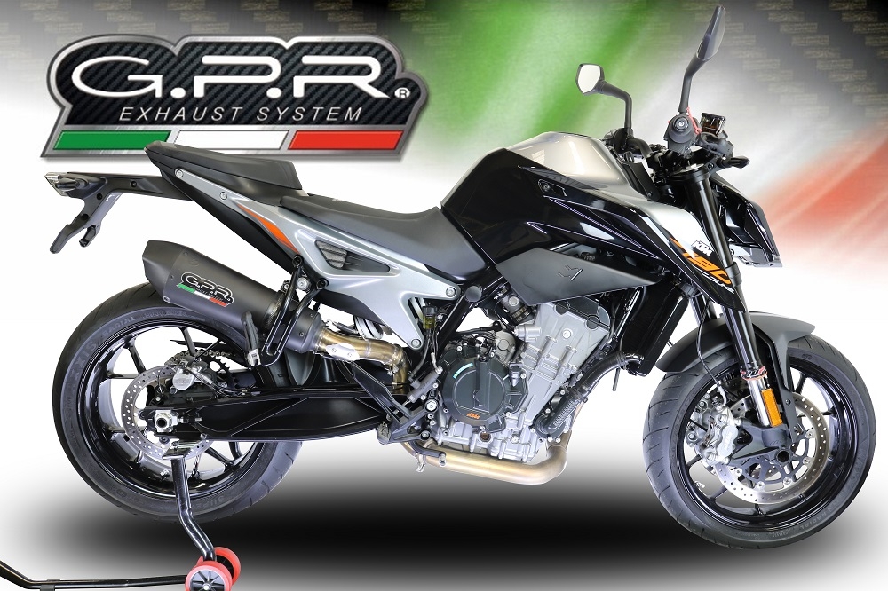 GPR exhaust compatible with  Ktm 790 Duke  2021-2024, New Grand Prix Evo Black Titanium, Slip-on exhaust including removable db killer and link pipe, EPA-compliant 