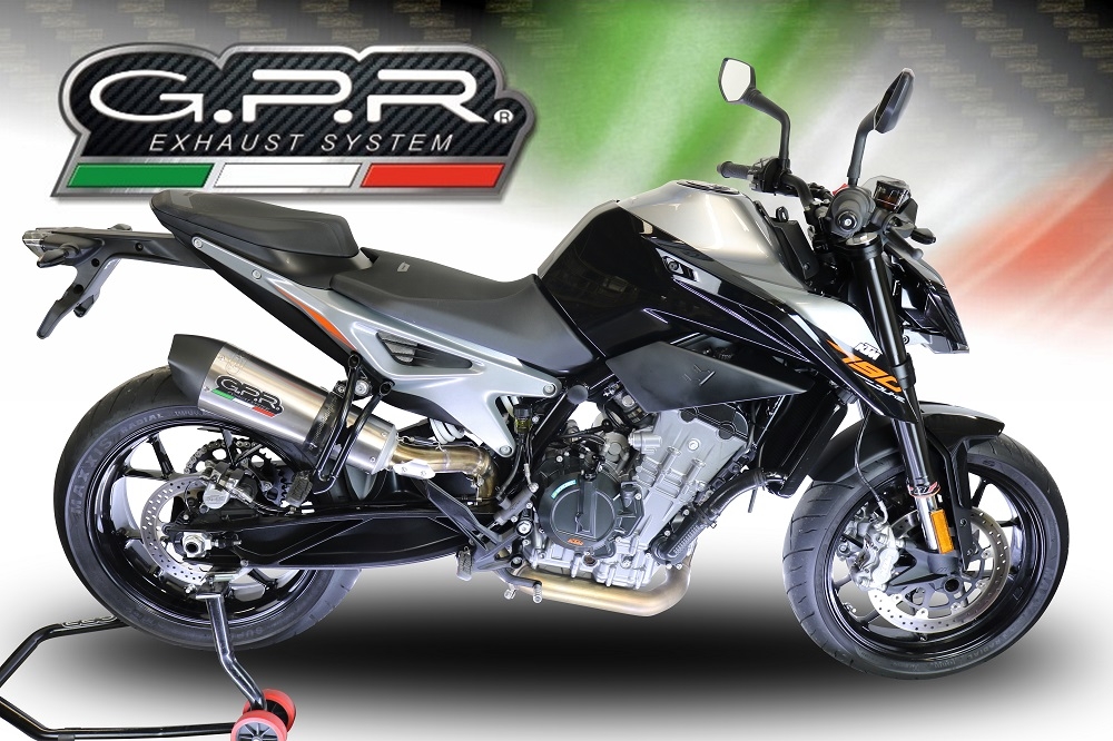 Exhaust compatible with Ktm 790 Duke 2017-2020, GP Evo4 Titanium, Slip-on exhaust including removable db killer and link pipe 