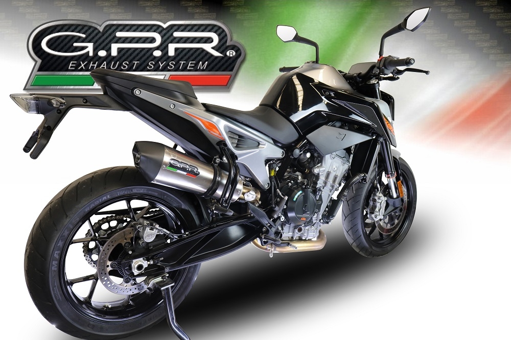 Exhaust compatible with Ktm 790 Duke 2017-2020, GP Evo4 Titanium, Slip-on exhaust including removable db killer and link pipe 