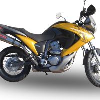 Exhaust compatible with Honda Transalp XL700V 2007-2014, Gpe Ann. titanium, Slip-on exhaust including removable db killer and link pipe 