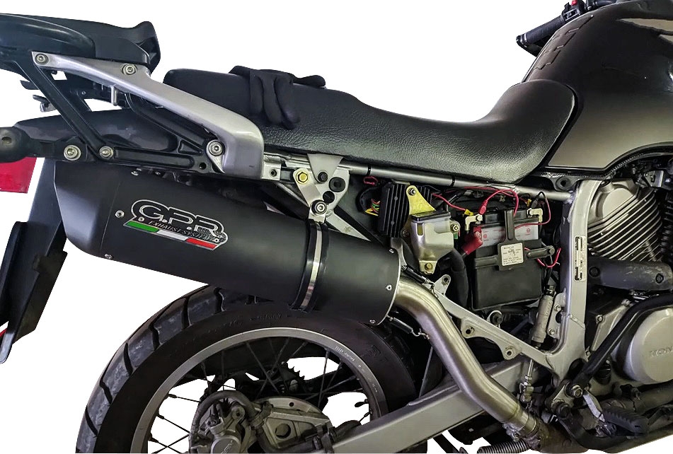 Exhaust compatible with Honda Transalp XL600V 1996-1999, Furore Nero, Slip-on exhaust including removable db killer and link pipe 