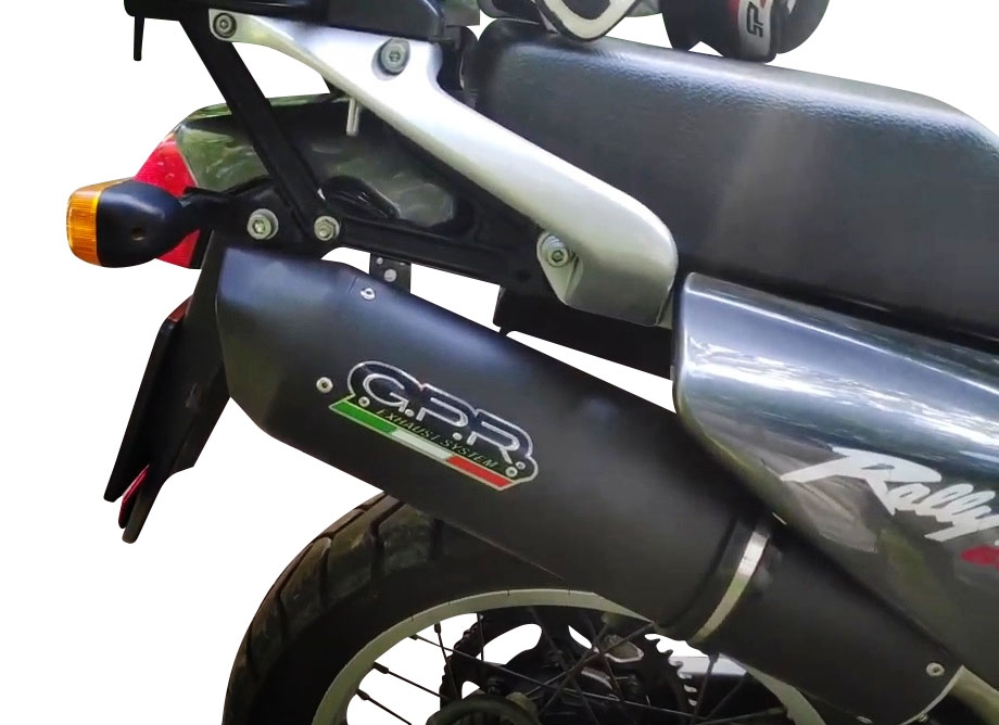 Exhaust compatible with Honda Transalp XL600V 1996-1999, Furore Nero, Slip-on exhaust including removable db killer and link pipe 