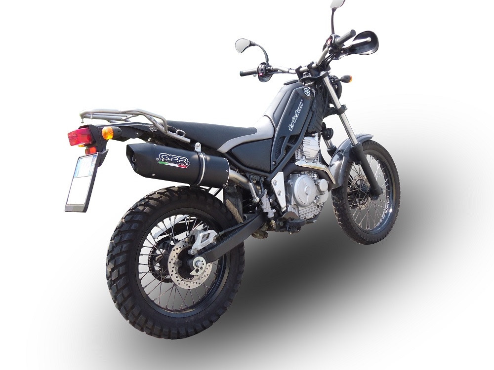 Exhaust compatible with Yamaha Tricker 250 2005-2008, Furore Nero, Slip-on exhaust including removable db killer and link pipe, EPA-compliant 
