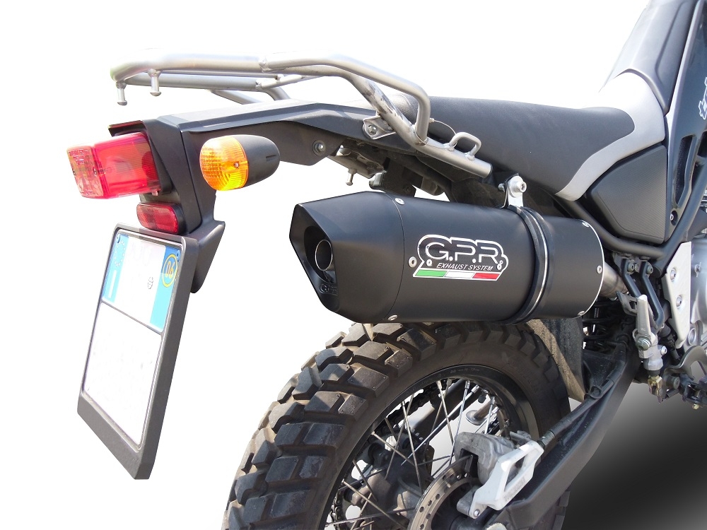 Exhaust compatible with Yamaha Tricker 250 2005-2008, Furore Nero, Slip-on exhaust including removable db killer and link pipe, EPA-compliant 