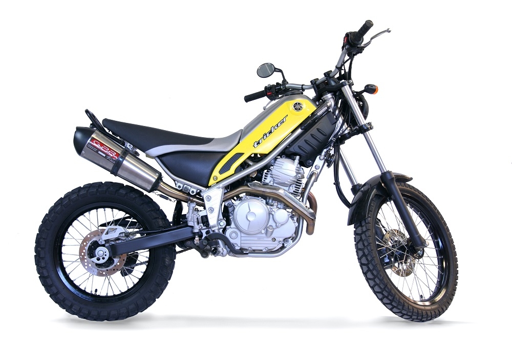 Exhaust compatible with Yamaha Tricker 250 2005-2008, Gpe Ann. titanium, Slip-on exhaust including removable db killer and link pipe 