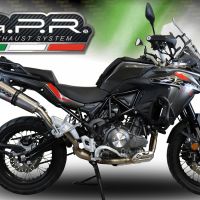 Exhaust compatible with Benelli Trk 502 X 2017-2020, GP Evo4 Titanium, Slip-on exhaust including removable db killer and link pipe 