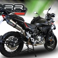 Exhaust compatible with Benelli Trk 502 X 2017-2020, GP Evo4 Titanium, Slip-on exhaust including removable db killer and link pipe 