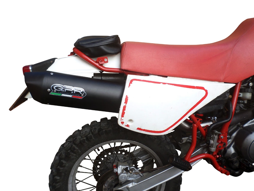 Exhaust compatible with Yamaha Tt 600 1983-1997, Furore Nero, Slip-on exhaust including removable db killer and link pipe 