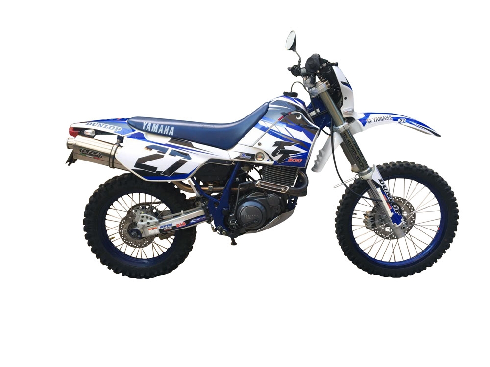 Exhaust compatible with Yamaha Tt 600 1983-1997, Trioval, Slip-on exhaust including removable db killer and link pipe 
