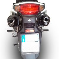Exhaust compatible with Honda Varadero 1000 1999-2011, Furore Nero, Dual slip-on including removable db killers and link pipes 