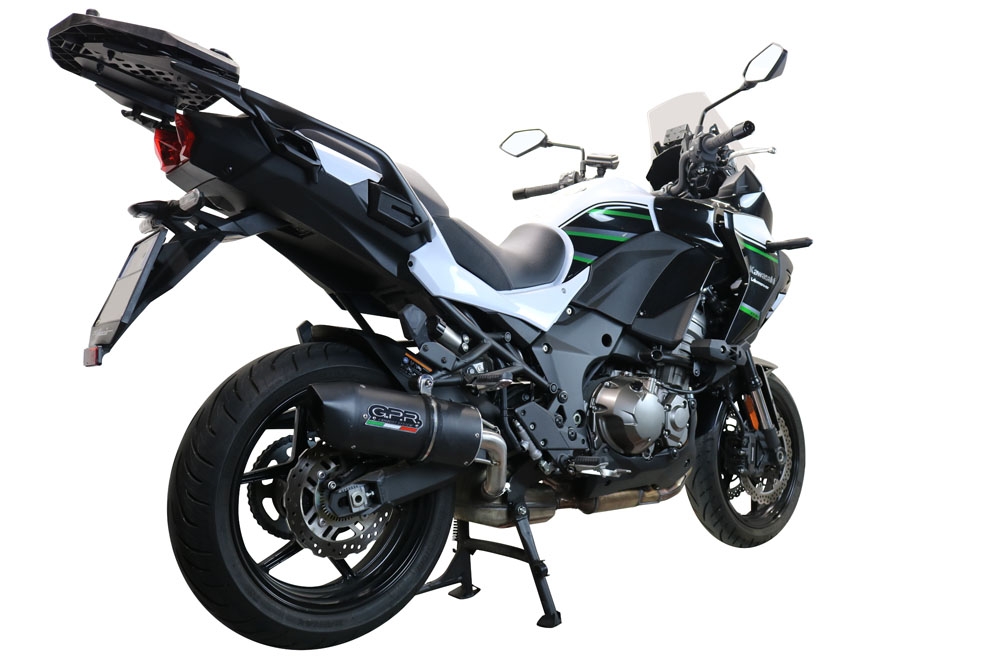 Exhaust compatible with Kawasaki Versys 1000 2021-2024, Furore Evo4 Nero, Slip-on exhaust including removable db killer and link pipe, EPA-compliant 
